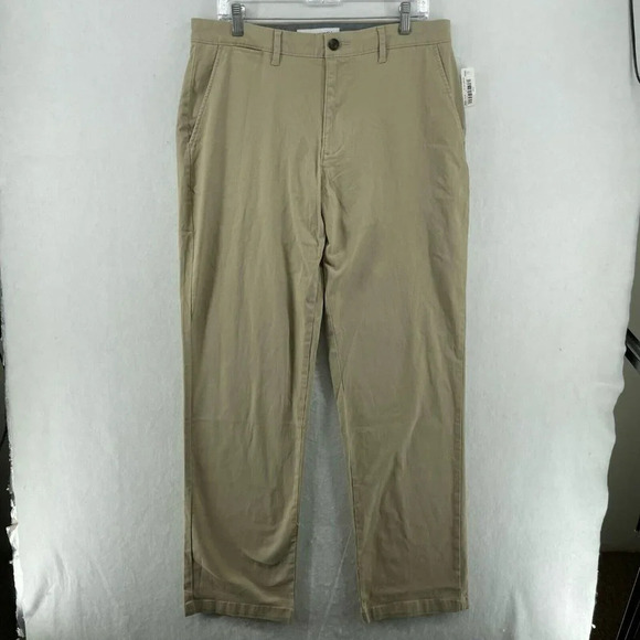 Amazon Essentials Chino Pants Men's Sz 34x34 Brown Classic Straight Leg Mid-Rise - Picture 1 of 12